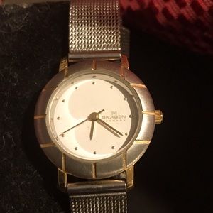 Skagen 2 tone ladies adjustable watch